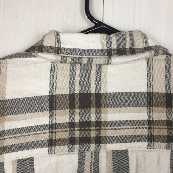 WRANGLER Authentics Men's Beige Plaid Long Sleeve Shirt Shacket Sherpa Fleece XL - Picture 6 of 11